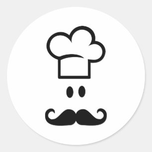 Chef-kok koken pet ronde sticker