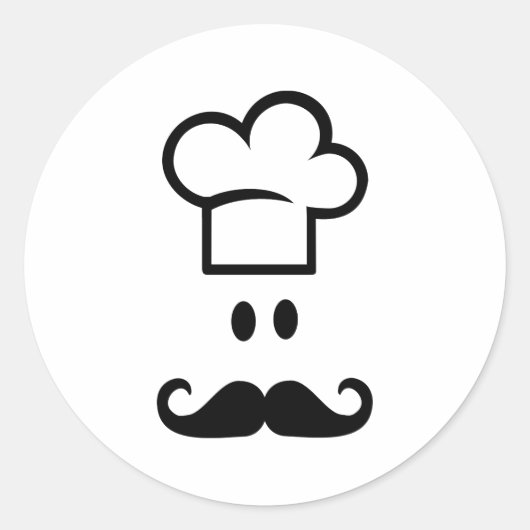 Chef-kok koken pet ronde sticker (Voorkant)