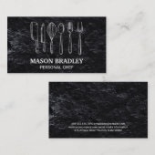 chef-kok | Lei Grijs | keukenwaren Visitekaartje (Voorkant / Achterkant)