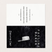 chef-kok | leisteen | Kookmes Visitekaartje (Buitenkant ongevouwen)