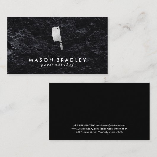 chef-kok | leisteen visitekaartje (Voorkant / Achterkant)
