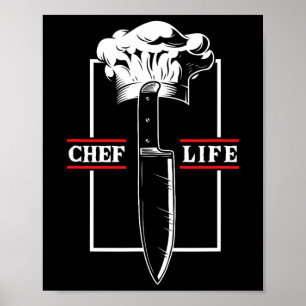Chef Kok Leven Mes Restaurant Koken Eten Culin Poster