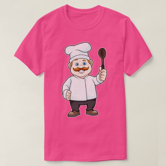 Chef-kok met Chefs pet soeplepel T-shirt (Design voorkant)