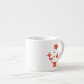 Chef-kok met een kom soep espresso kop (Voorkant rechts)