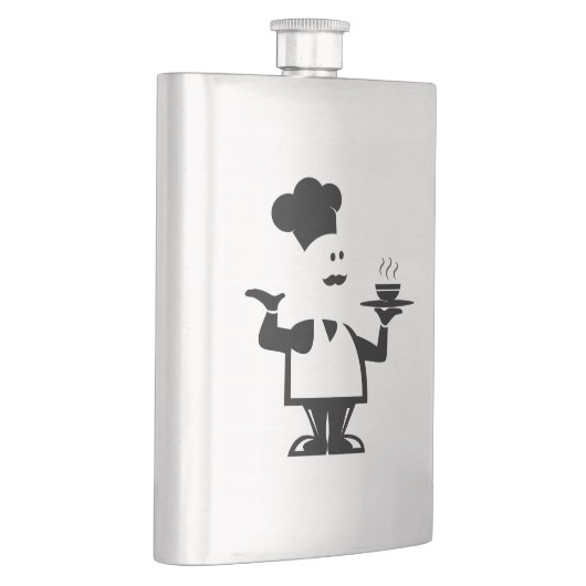 Chef-kok met een kom soep flacon (Rechts)