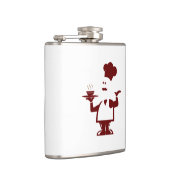 Chef-kok met een kom soep heupfles (Rechts)