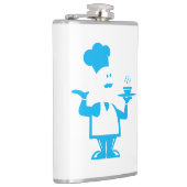 Chef-kok met een kom soep heupfles (Rechts)