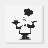 Chef-kok met een kom soep magneet (Voorkant)