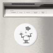 Chef-kok met een kom soep magneet (Insitu (Vaatwasser))