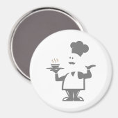 Chef-kok met een kom soep magneet (Voorkant / Achterkant)