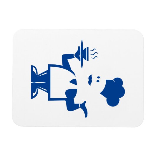 Chef-kok met een kom soep magneet (Horizontaal)