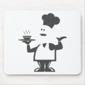 Chef-kok met een kom soep muismat (Voorkant)