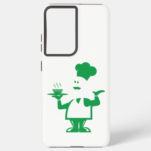 Chef-kok met een kom soep samsung galaxy hoesje (Achterkant)