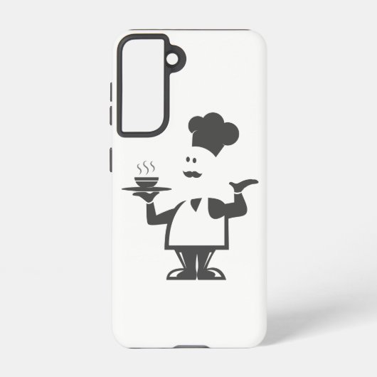 Chef-kok met een kom soep samsung galaxy hoesje (Achterkant)