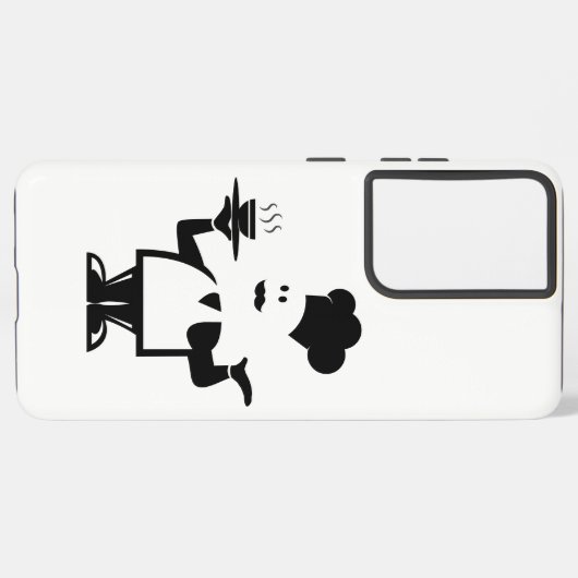 Chef-kok met een kom soep samsung galaxy hoesje (Achterkant horizontaal)