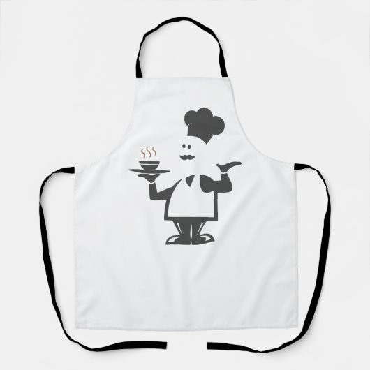 Chef-kok met een kom soep schort (Voorkant)