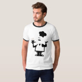 Chef-kok met een kom soep t-shirt (Voorkant volledig)