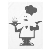Chef-kok met een kom soep tafelkleed (Voorkant)