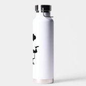 Chef-kok met een kom soep waterfles (Links)