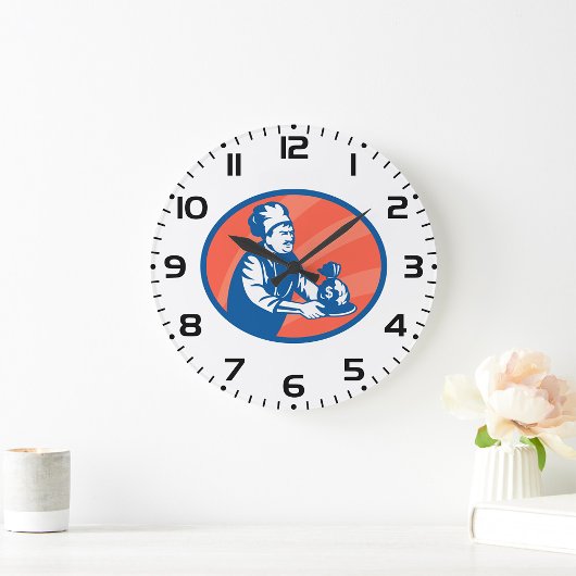 Chef-kok met geldzak Restaurant Finance Grote Klok