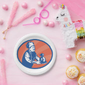 Chef-kok met geldzak Restaurant Finance Papieren Bordje (Feest)