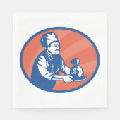 Chef-kok met geldzak Restaurant Finance Servet (Voorkant)