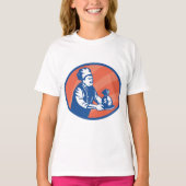 Chef-kok met geldzak Restaurant Finance T-shirt (Voorkant)