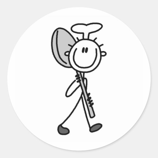 Chef-kok met lepel ronde sticker (Voorkant)