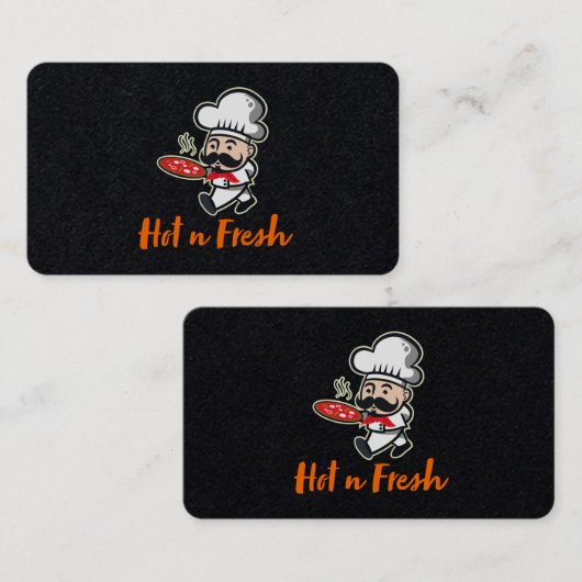 Chef-kok met pizza visitekaartje (Voorkant / Achterkant)