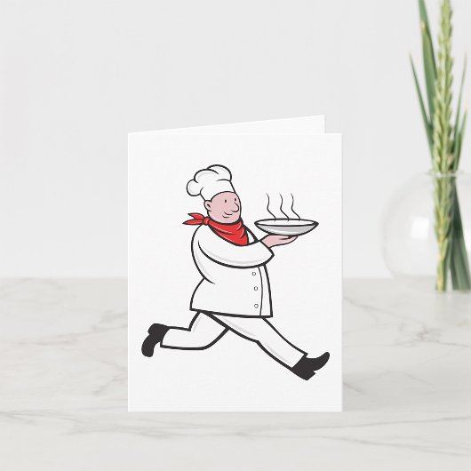 Chef-kok met voedselbriefkaarten kaart