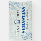 Chef-kok Naam Bakkerij Shop logo Spandoek (Verticaal)