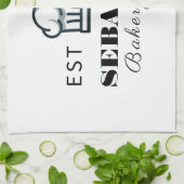 Chef-kok Naam Bakkerij Shop logo Theedoek (Gevouwen)