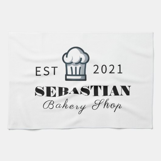 Chef-kok Naam Bakkerij Shop logo Theedoek (Horizontaal)