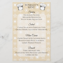 Chef-kok pet sneeuwvlokken Kerstvakantie dinermenu Briefpapier