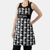 Chef-kok Piratenschedels en messen zwart en wit Schort (Insitu)