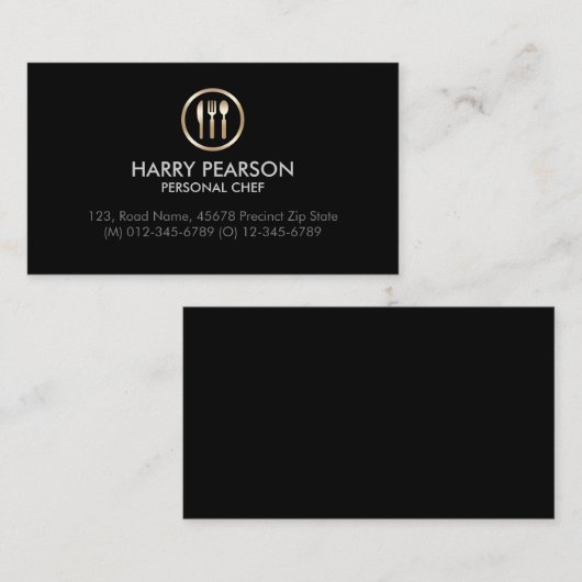 Chef-kok Restaurant Catering Visitekaartje (Voorkant / Achterkant)