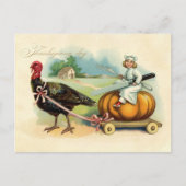  chef-kok rijden op Giant Pumpkin Thanksgiving Briefkaart (Voorkant)