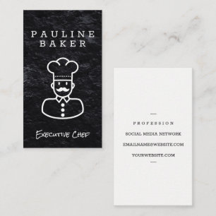 chef-kok   Slate zwarte achtergrond Visitekaartje