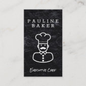 chef-kok | Slate zwarte achtergrond Visitekaartje (Voorkant)