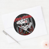 Chef-kok van de brandweerkazerne ronde sticker (Envelop)