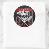 Chef-kok van de brandweerkazerne ronde sticker (Tas)