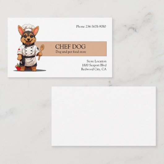 chef-kok visitekaartje (Voorkant / Achterkant)