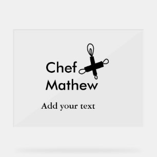 Chef-kok Voeg naam tekst mannen keuken bakkerij Acryl Bord
