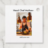 Chef-kok Voeg naam tekst mannen keuken bakkerij Bedankjes Labels (Achterkant)