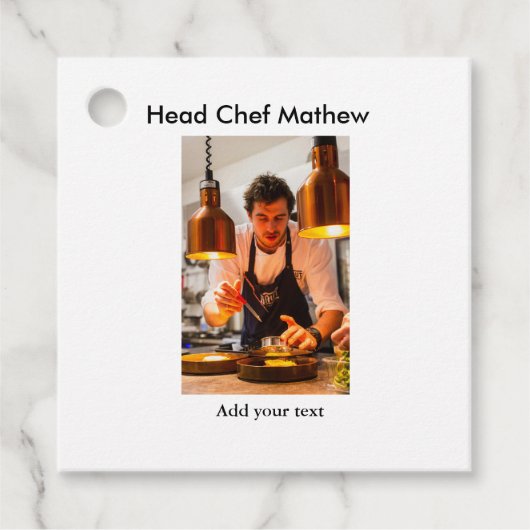 Chef-kok Voeg naam tekst mannen keuken bakkerij Bedankjes Labels (Voorkant)