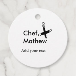 Chef-kok Voeg naam tekst mannen keuken bakkerij Bedankjes Labels
