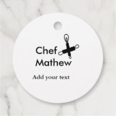 Chef-kok Voeg naam tekst mannen keuken bakkerij Bedankjes Labels (Achterkant)