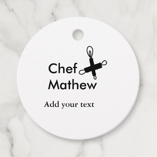 Chef-kok Voeg naam tekst mannen keuken bakkerij Bedankjes Labels (Voorkant)