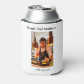 Chef-kok Voeg naam tekst mannen keuken bakkerij Blikjeskoeler (Blikje Achterkant)