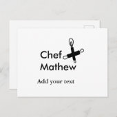 Chef-kok Voeg naam tekst mannen keuken bakkerij Briefkaart (Voorkant / Achterkant)
